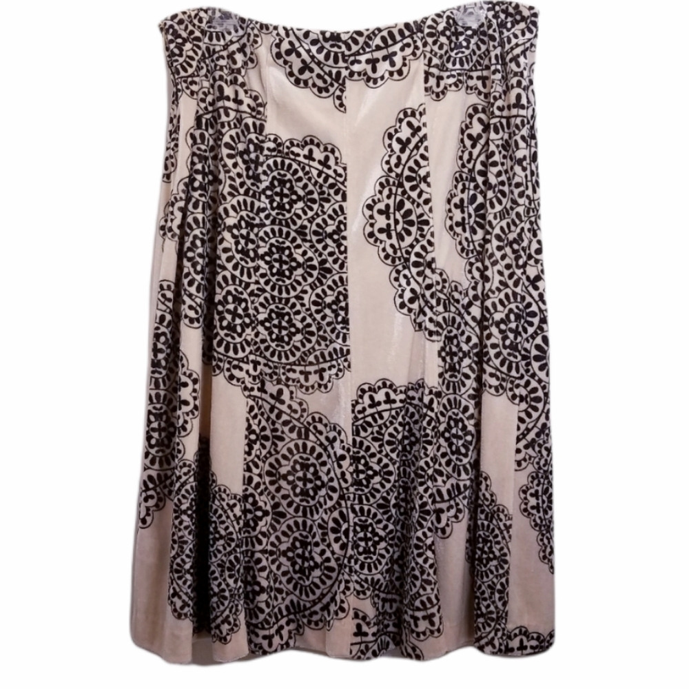 Nine & Co Women's Size 14 Midi Skirt by nine west Cream Black Y2K 90s